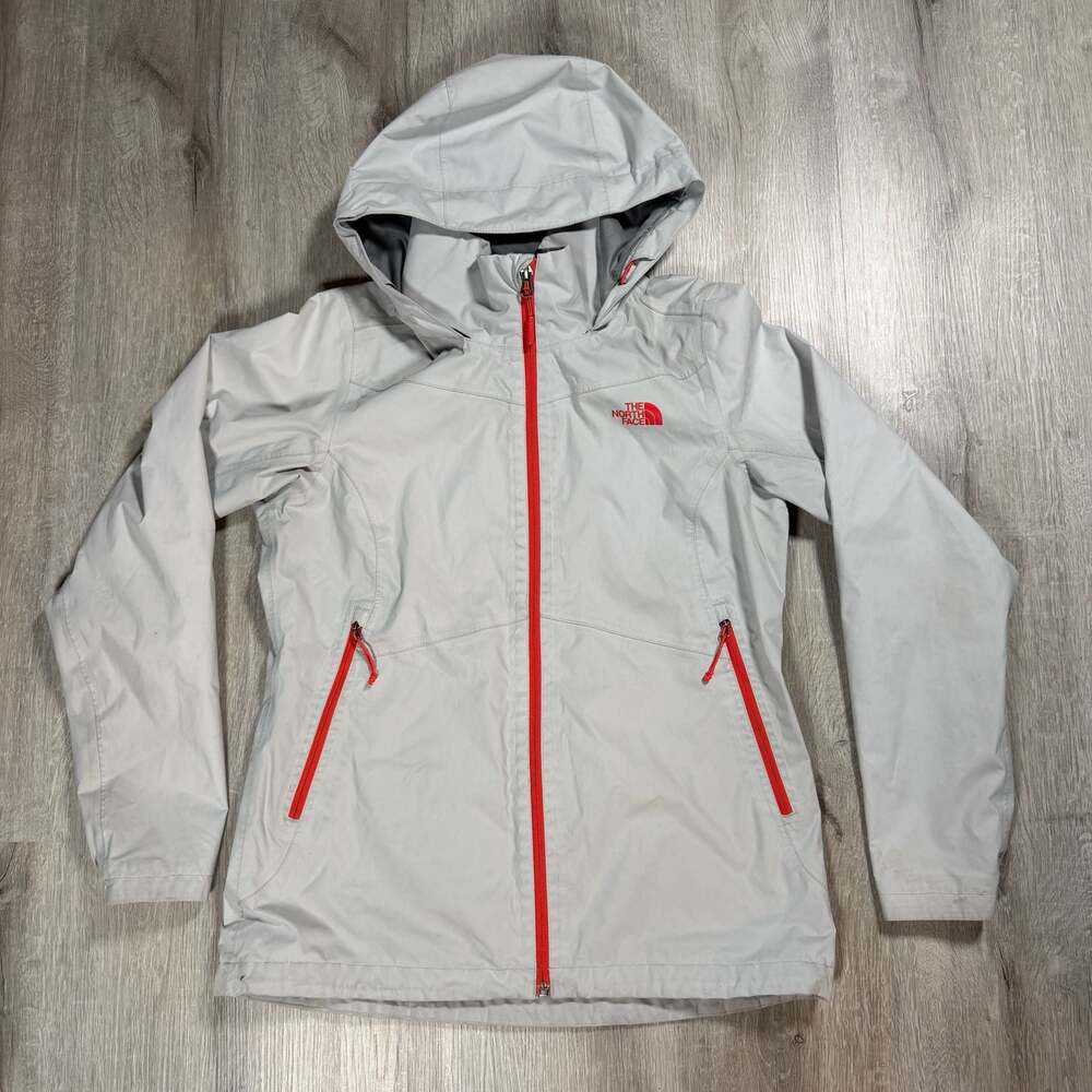 The North Face Women's DryVent Hooded Rain Jacket Light Grey Gorpcore Medium